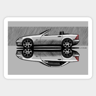 My drawing of the German convertible car Sticker